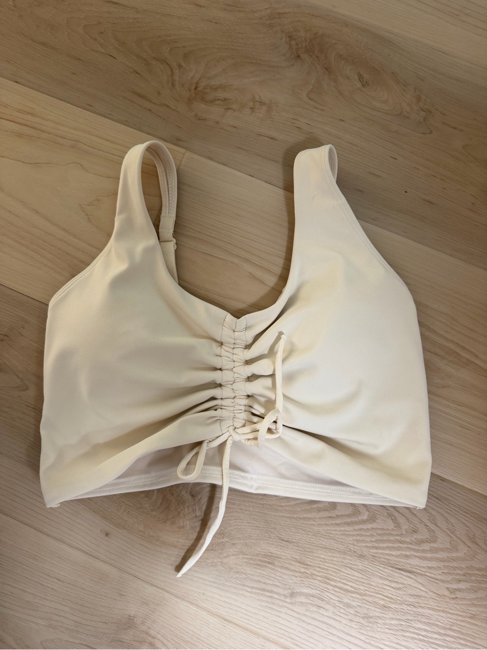 Victoria’s Secret Pink Cream Ruched Front Athletic Bralette